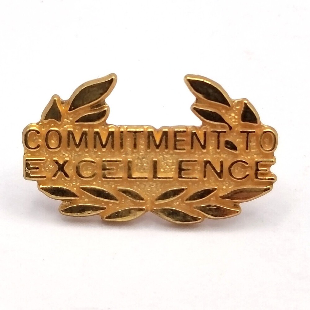 Vintage Pin Gold Tone Recognition Commitment To Excellence Achievement Award