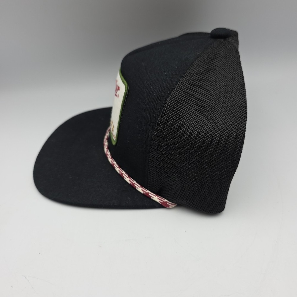 Miller High Life Patch Flat Bill Rope Hat Black