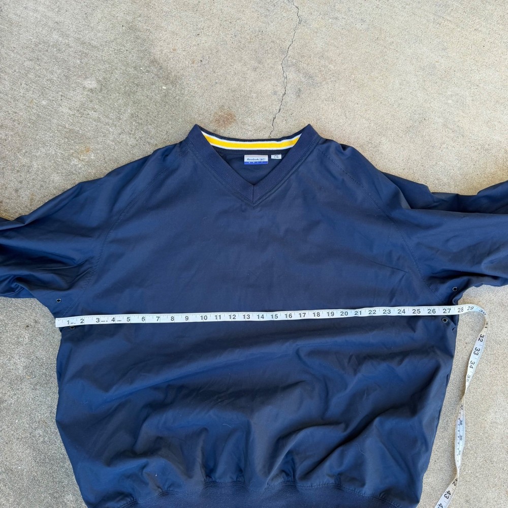 Vintage Reebok Golf Mens Navy Blue Windbreaker Pullover Jacket Large