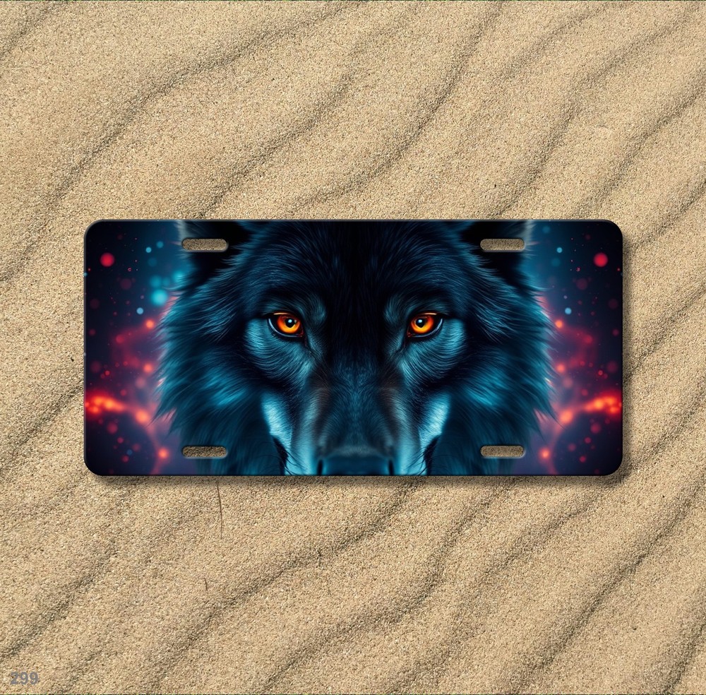 Intense Wolf License Plate Custom Car Tag Anniversary Gift