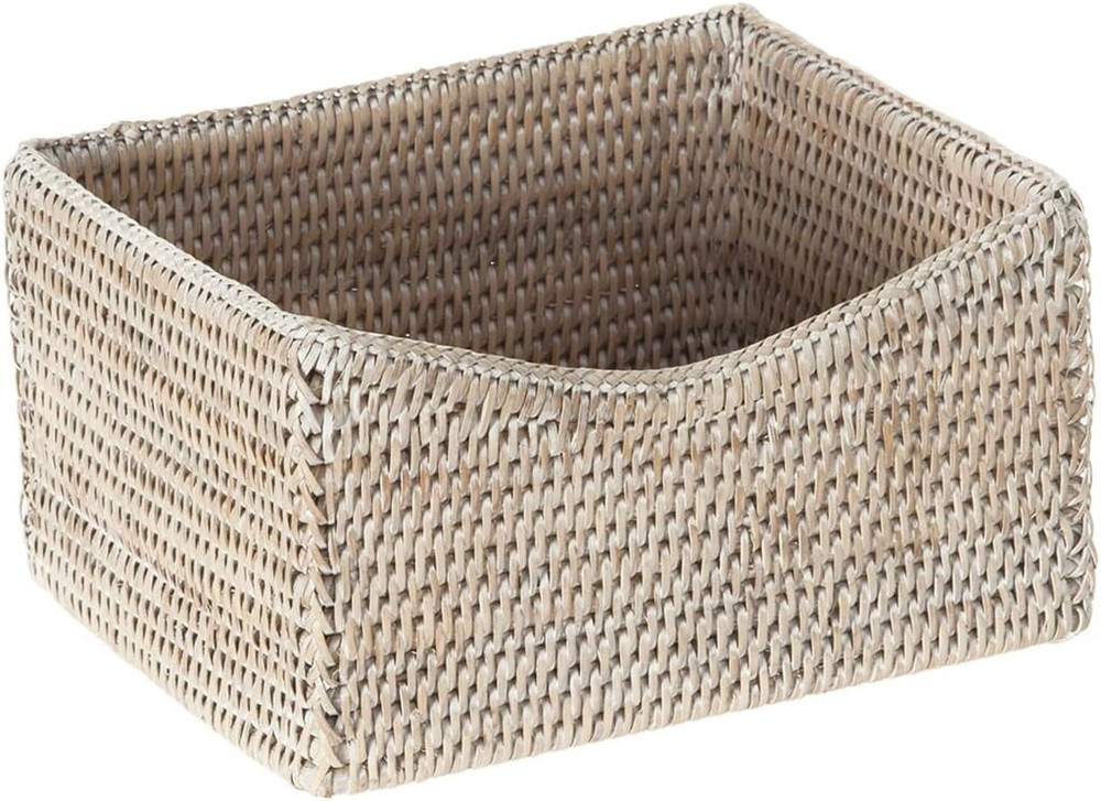 La Jolla Rattan Rectangular Shelf Basket, Storage Basket, Organizer Baskets, Kit