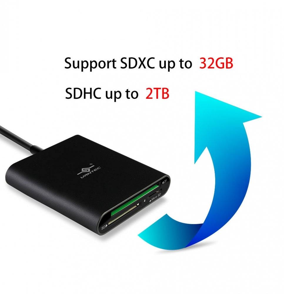 Vantec VLink USB 3.0 Multi-Card Reader plus USB-C converter