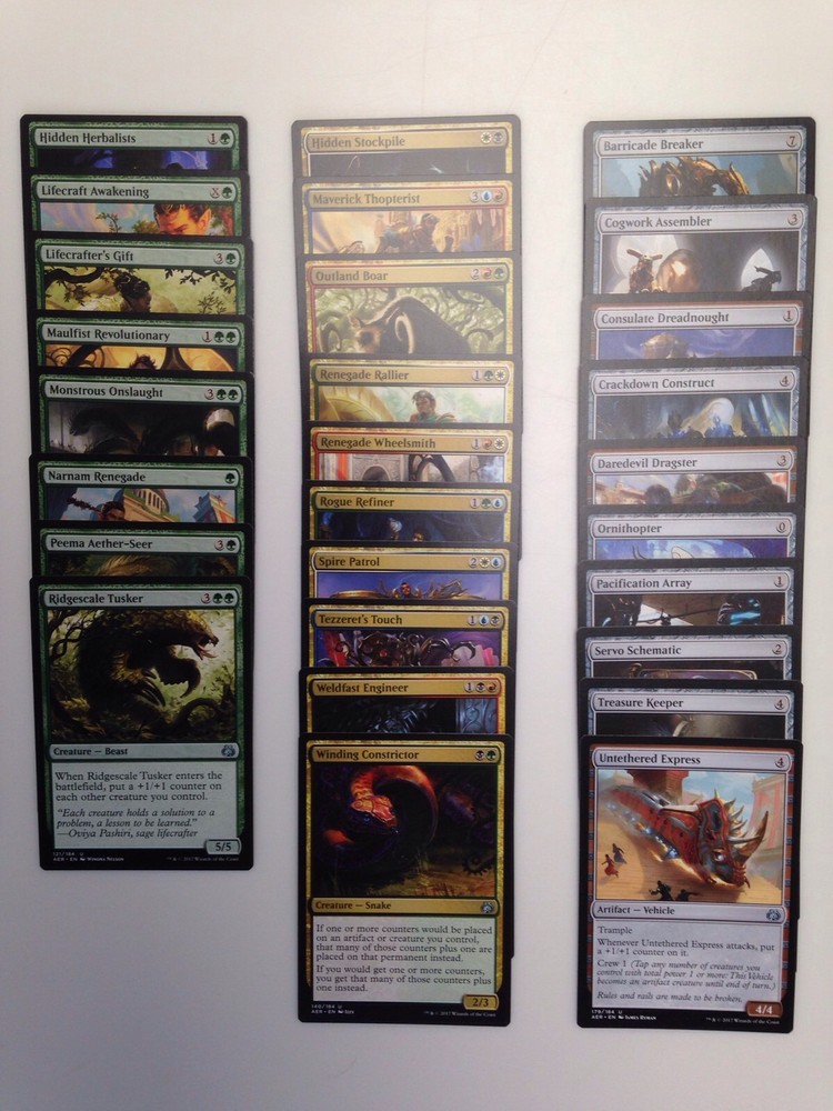 Aether Revolt 60 Card Complete NM Uncommon Set Magic the Gathering (MtG AER)