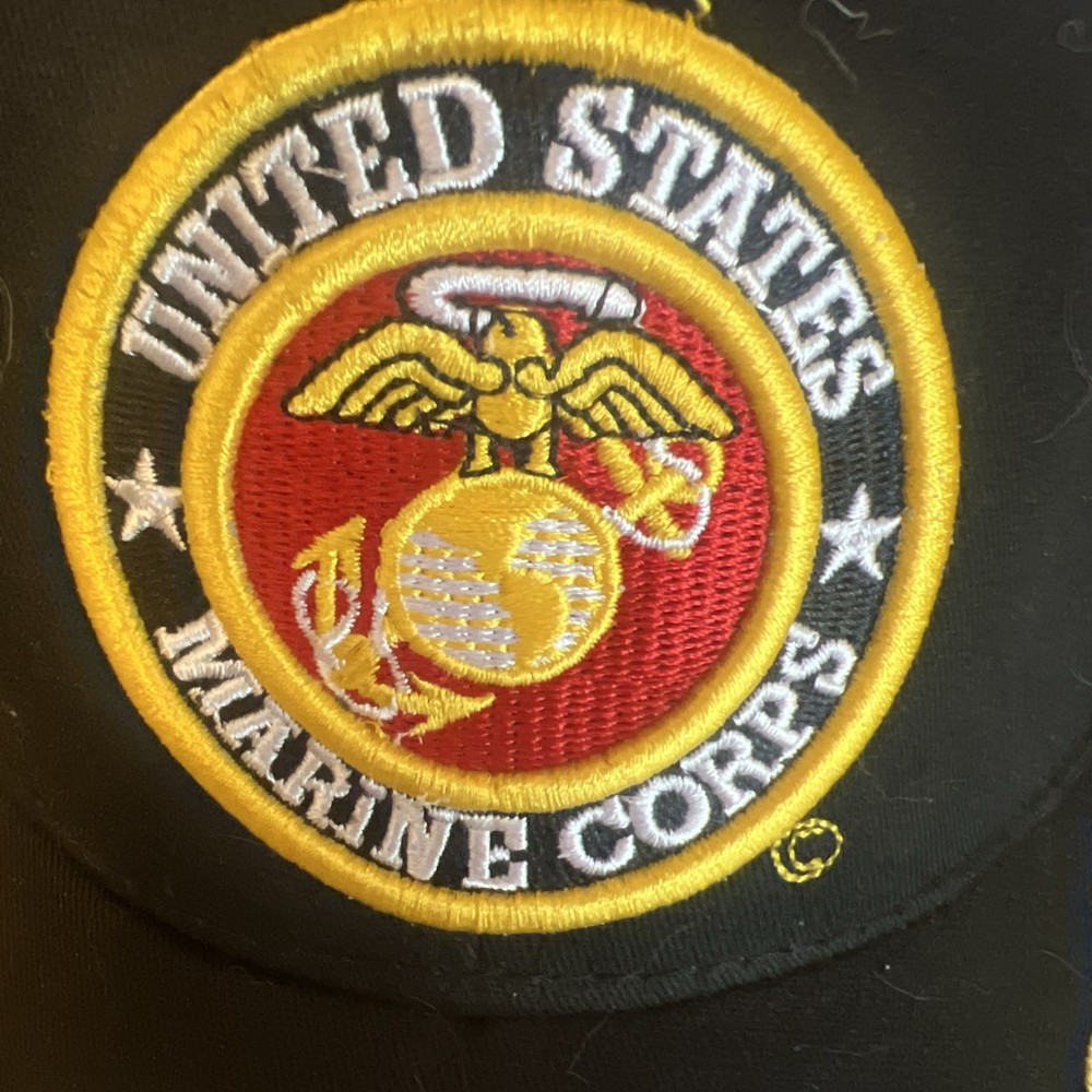 Retired Marine Ball Cap Adjustable Black Mesh