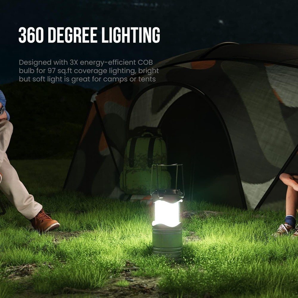 Lichamp LED Camping Lantern, 4 Pack Battery Powered Flashlight for Power Gray