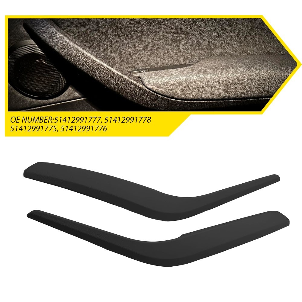 2PCS Inner Black Interior Door Pull Handle Panel Trim For X1 BMW E84 2009-2015