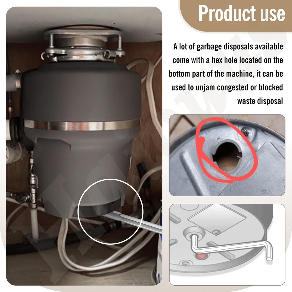Silver Garbage Disposal Allen Wrench Tool for Quick Fixes and Repairs