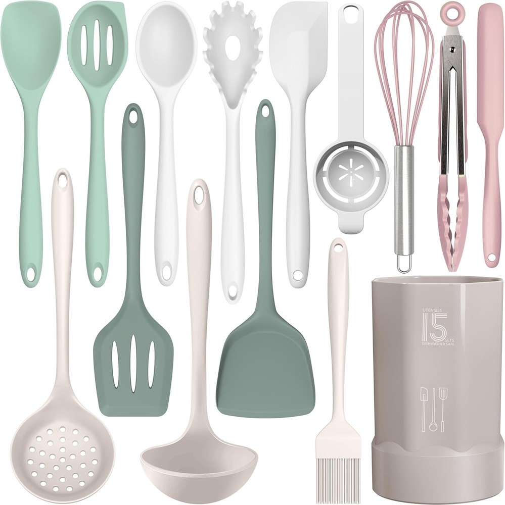 Complete Multicolor Silicone Kitchen Utensils Set - Ideal for Cooking & Baking