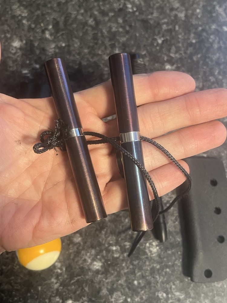 Flamed Steel Handle Garrote With Kydex Sheath