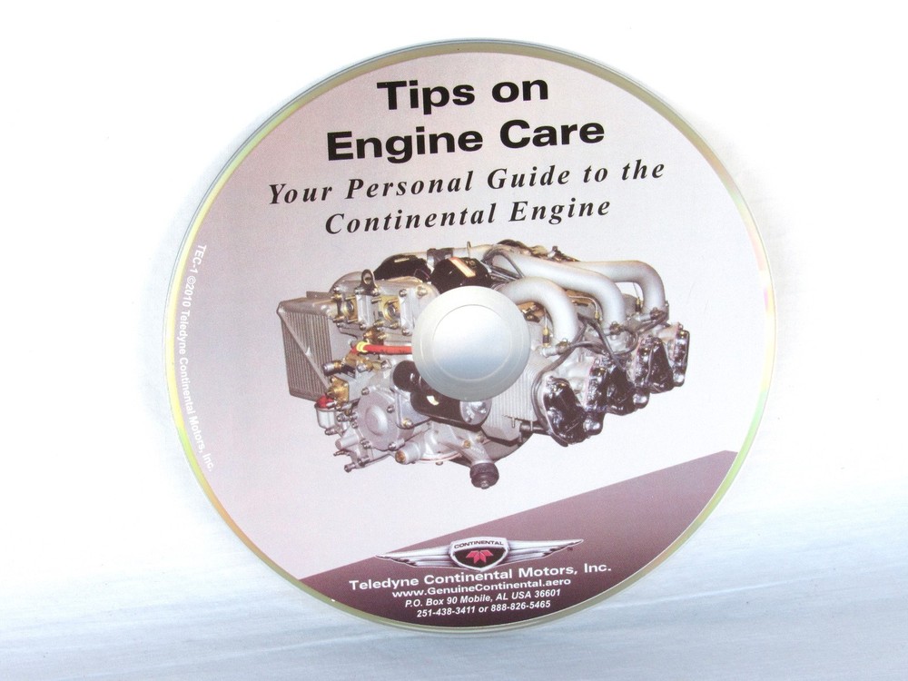 DVD - CONTINENTAL Engine Care Guide - PC ONLY Teledyne Instructional  - Gift