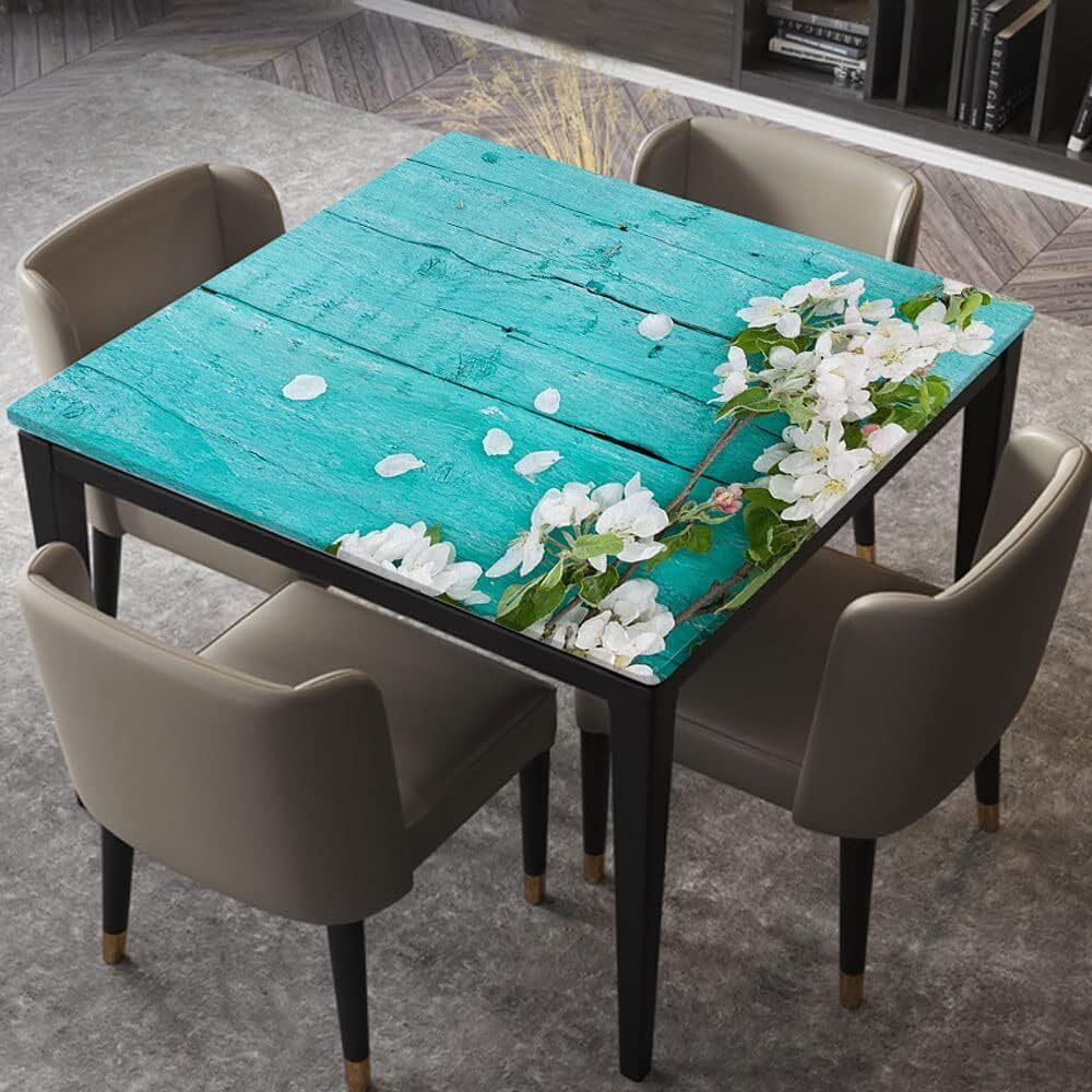 Square TableCloth Elastic Edged Fitted Table Cover Waterproof 100% Polyester