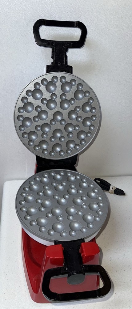 Mickey Mouse Rotating Bubble Waffle Maker, Single Flip Waffle Iron