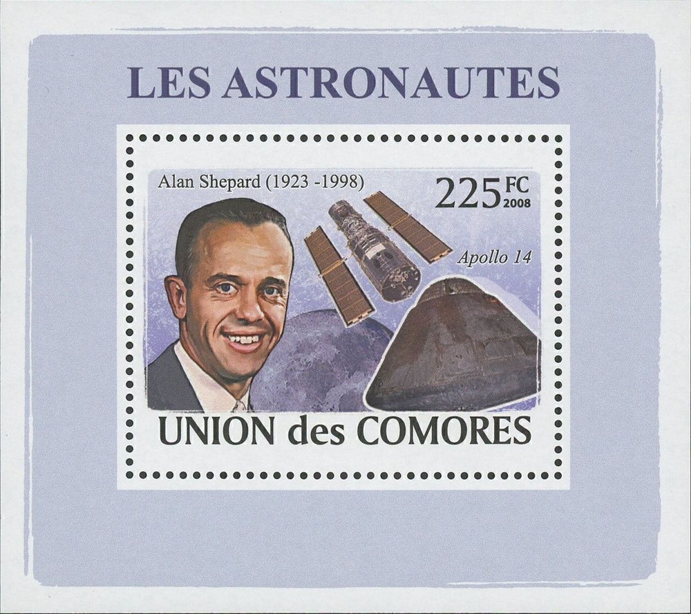 Astronaut Alan Shepard Space Mini Sov. Sheet MNH