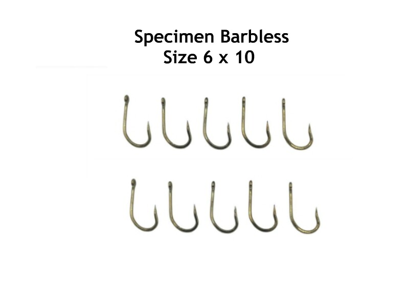 Barbless Carp Specimen Hooks Size 6 - Pack 10