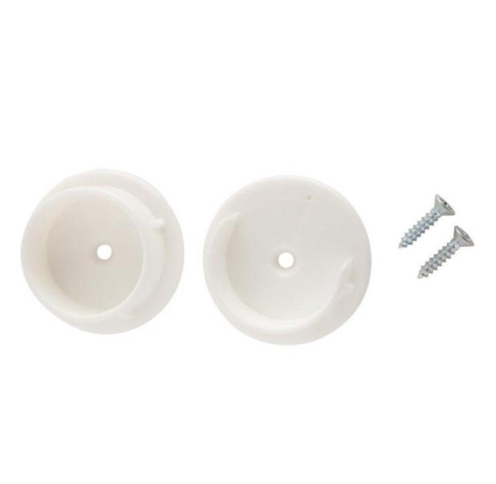 1-3/8 in. White Plastic Closet Pole Rod Socket, 1 Set