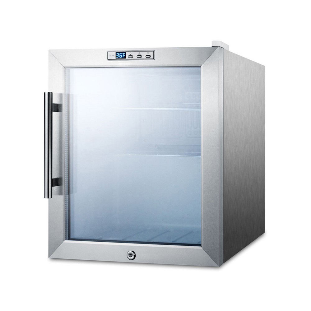 Summit SCR215LCSS Countertop Beverage Merchandiser Refrigerator, Stainless St...