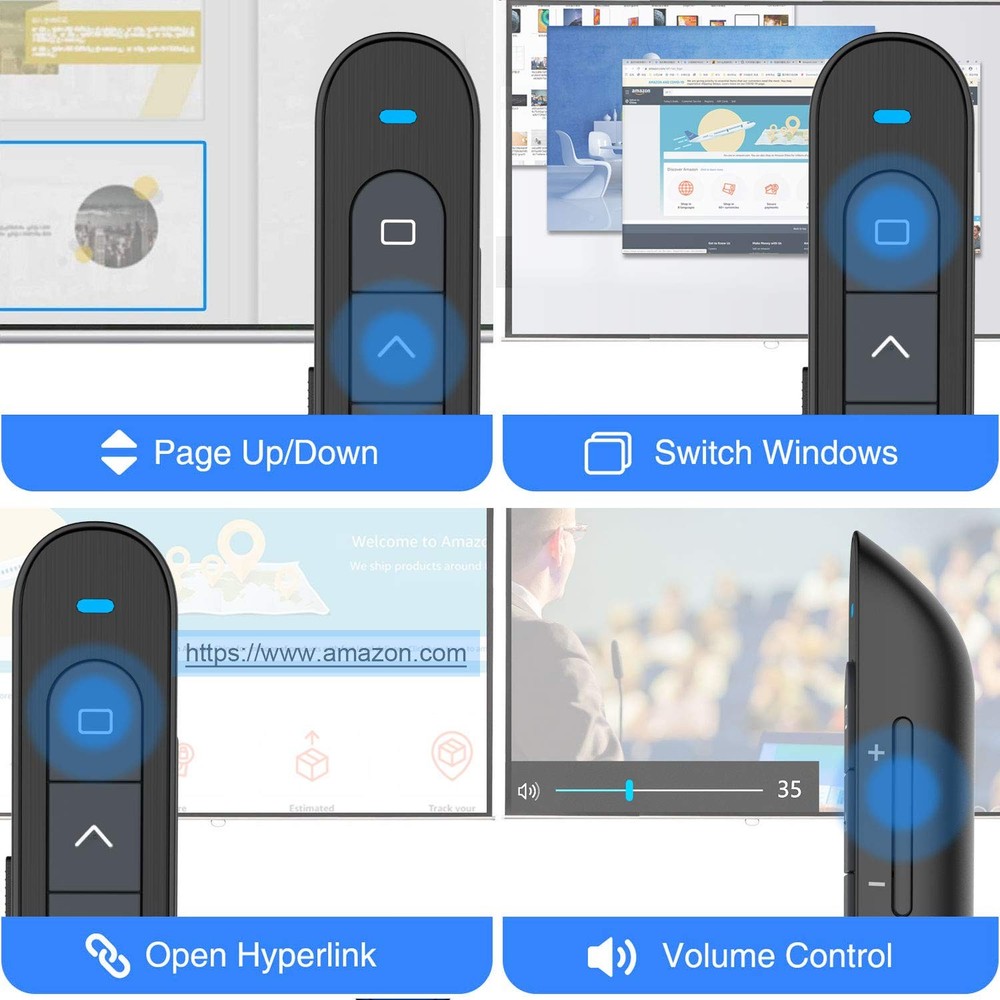 N76 Rechargeable Presentation Clicker with Red Light Pointer Remote Control