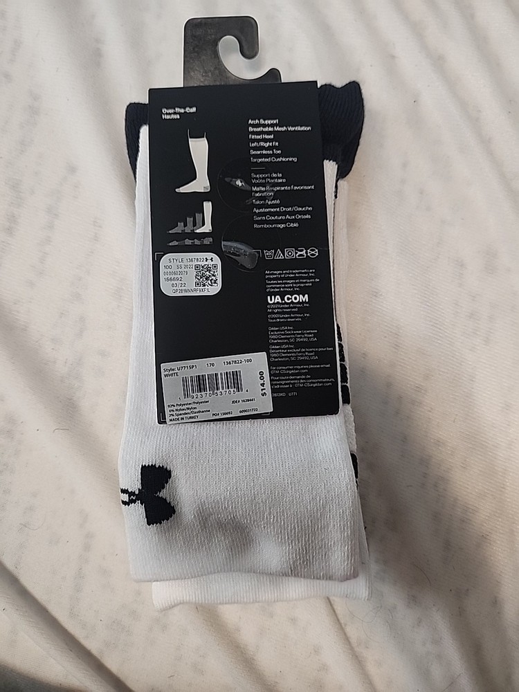 UA Team OTC White Sock