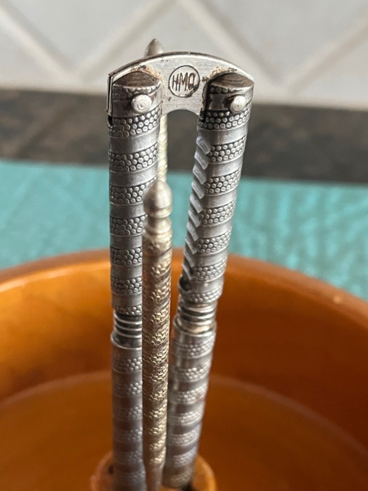 Vintage Nut Bowl Rustic Edge Tree Bark Set with 1 Nutcracker & 2 Picks