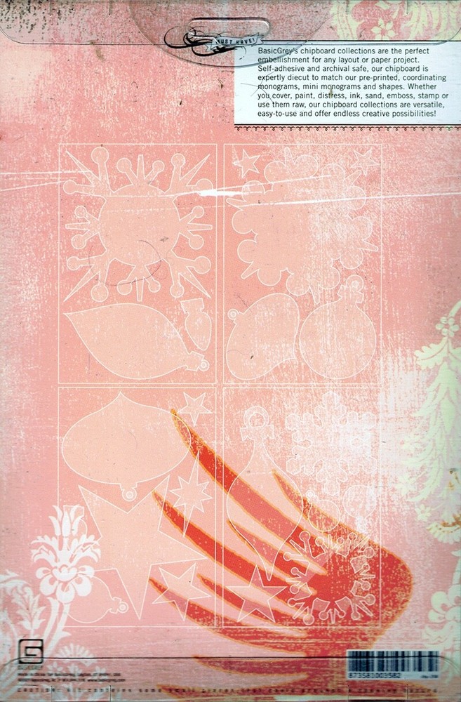 BasicGrey, Figgy Pudding Collection, Holiday Ornaments Chipboard, Christmas