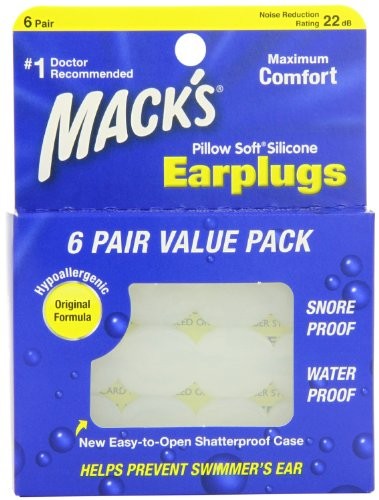 2 Pack Macks Pillow Soft Silicone Earplugs Value Pack 6 Count Each