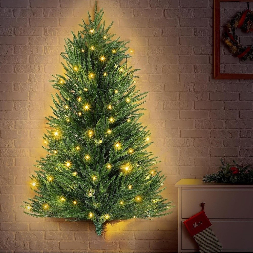 3 FT Wall Hanging Christmas Tree with LED Lights