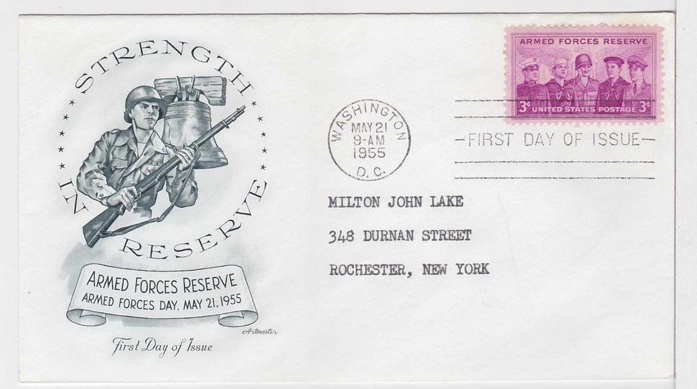 TurtlesTradingPost - Armed Forces Reserve  #1067- 1955 Artmaster FDC