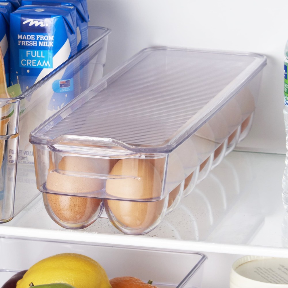 Clear Plastic Egg Holder Refrigerator Holds 14 Eggs Made Refrigerator Egg
