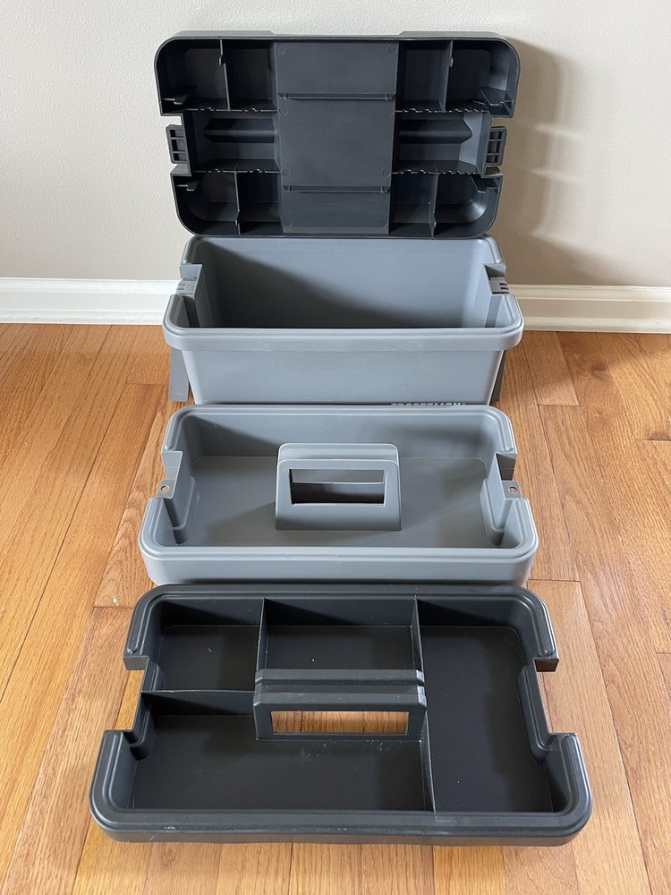 Vintage Craftsman Stackable 3 Piece Toolbox With Locking Latch (13x16x9)