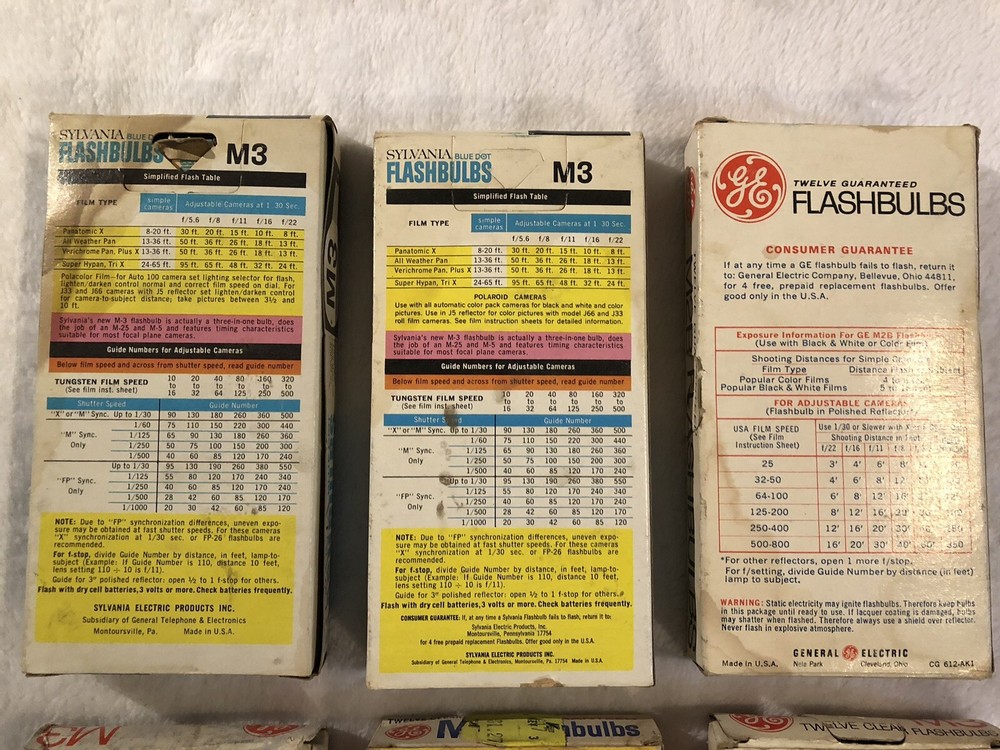 Vintage NOS M3 Flashbulbs Mixed LOT