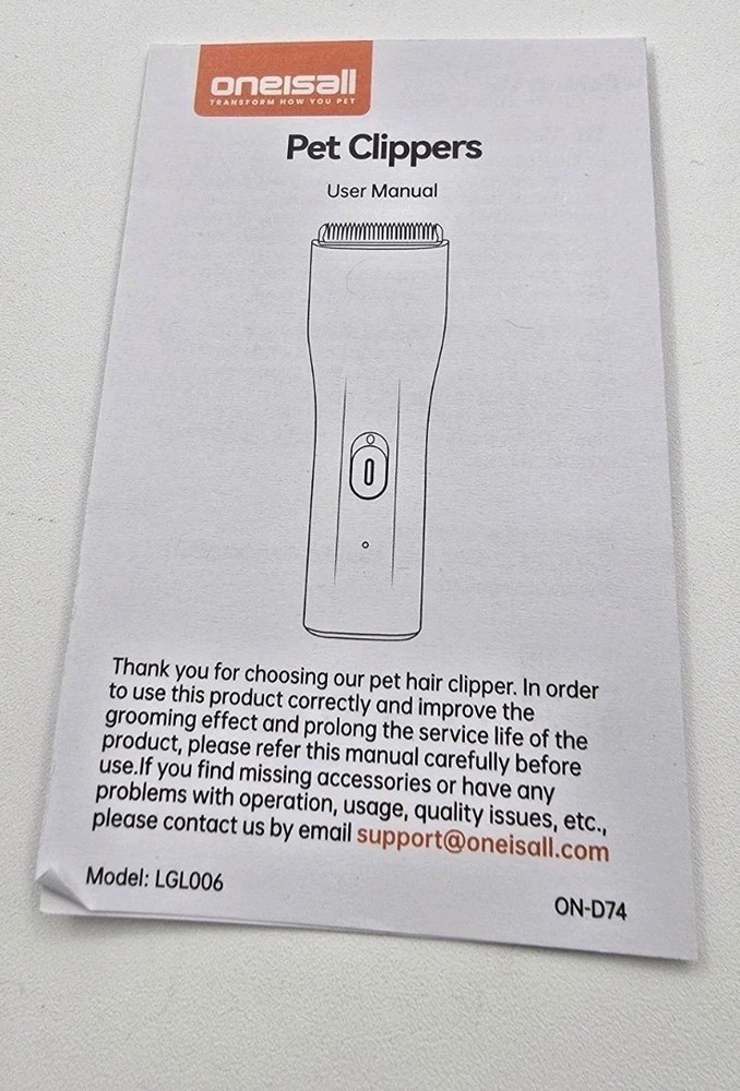 Oneisall Pet Clippers Model LGL006 White.