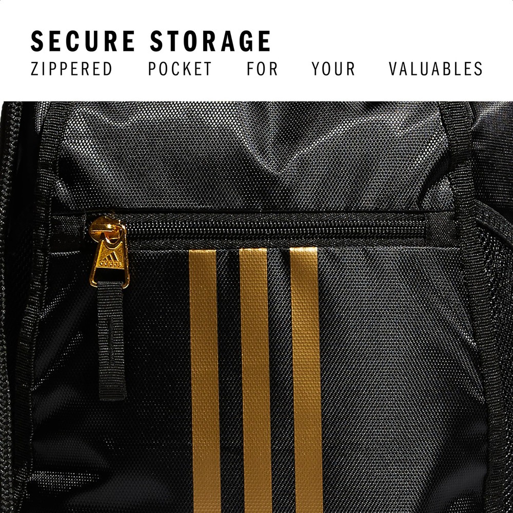 adidas Alliance Sackpack – Drawstring One Size, 2/Black/Gold Metallic