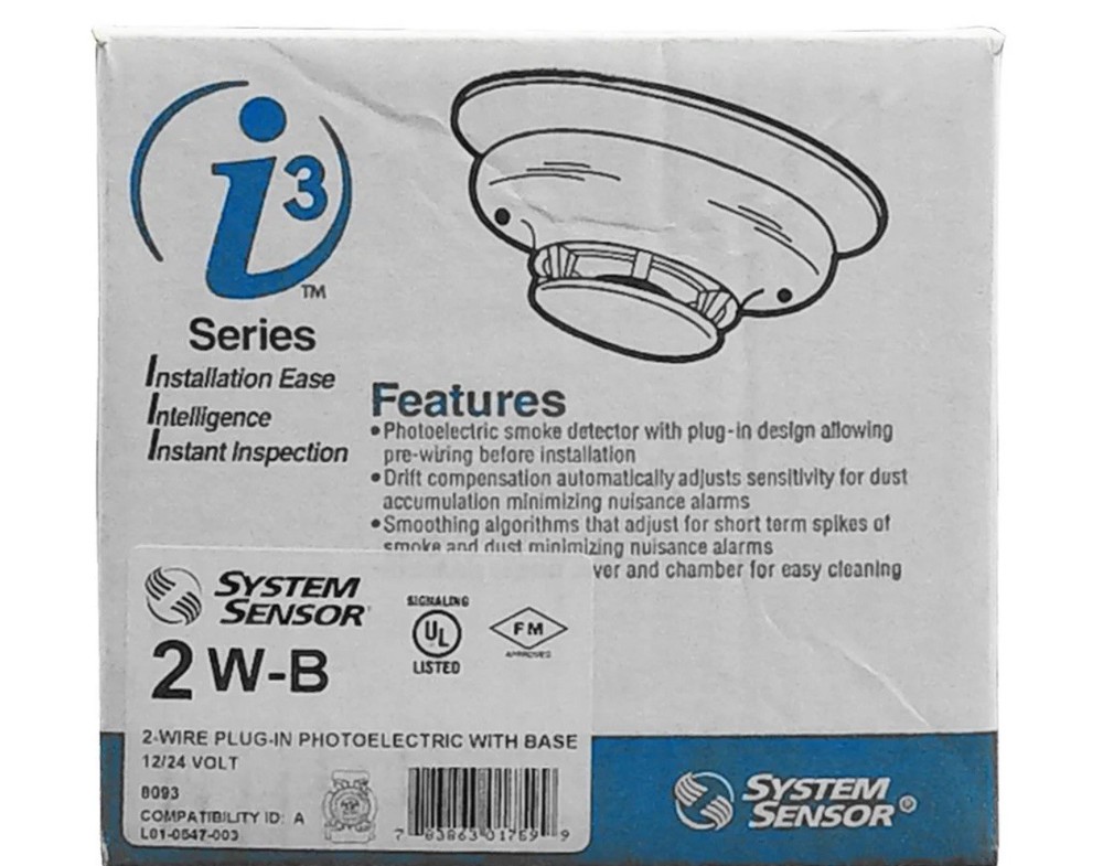 System Sensor 2W-B Smoke Detector 2-Wire White - Same Day Shipping (SEALED)