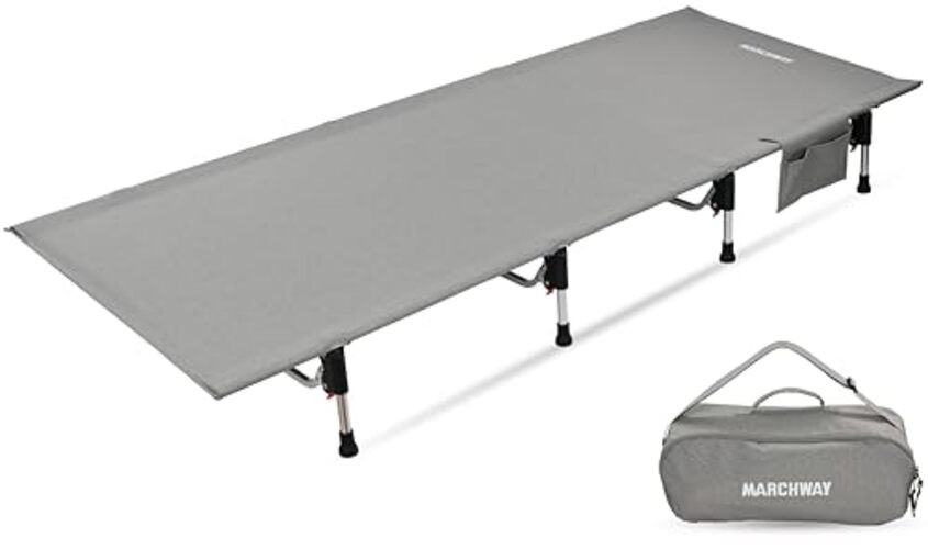 Lightweight Folding Tent Camping Cot Bed with Lever Lock, Easy Setup Grey