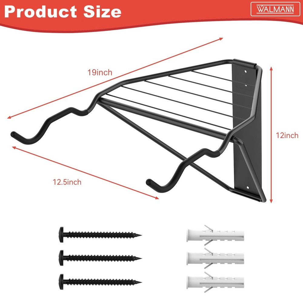 Wall Mounted Horizontal Bike Rack, Foldable Space Saving Bicycle Storage Solu...