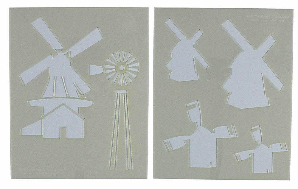 Windmill Stencils - 2 Pc set- 14 Mil Mylar