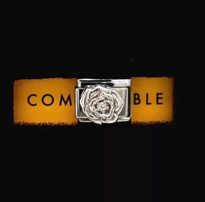 Nomination Composable Classic Link Silver CZ Rose Charm 330311/12