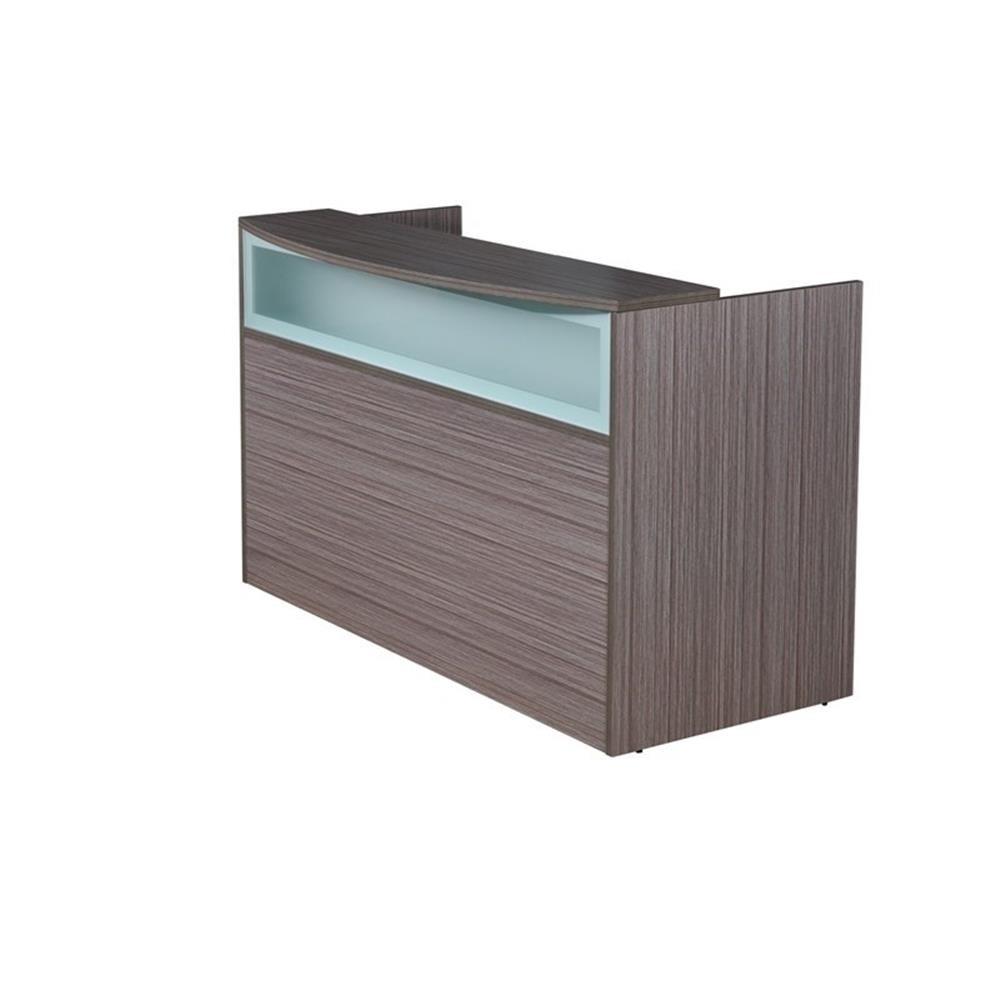 Scranton & Co 71" Reception Desk Reversible Return & File Storage in Driftwood