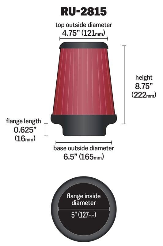 High-Flow Original Lifetime Universal Clamp-On Air Filter: High Performance,