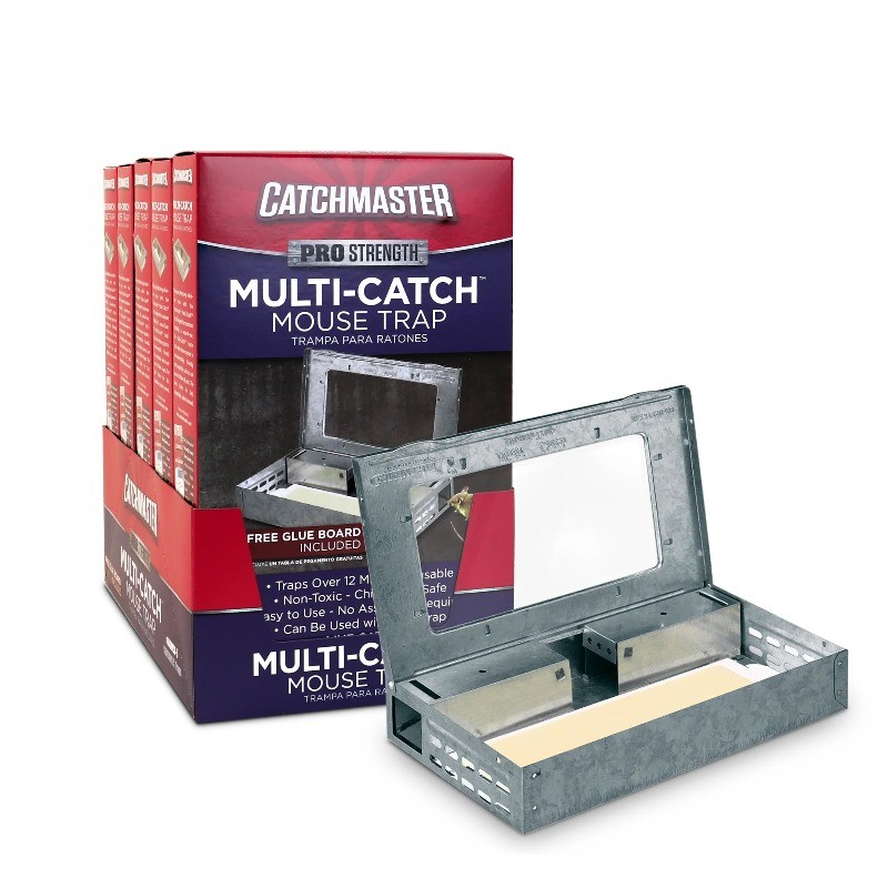 (2 pack) Catchmaster Reusable Pro Series Multi-Catch Mouse Trap,Free Glue Board