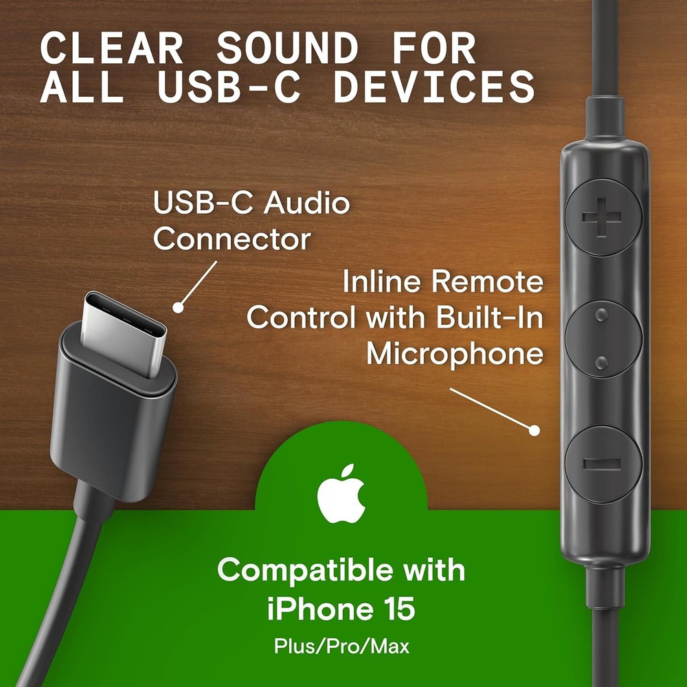 Symphonized USB-C Earphones for iPhone 15, Android Phones, MacBook [Open Box]