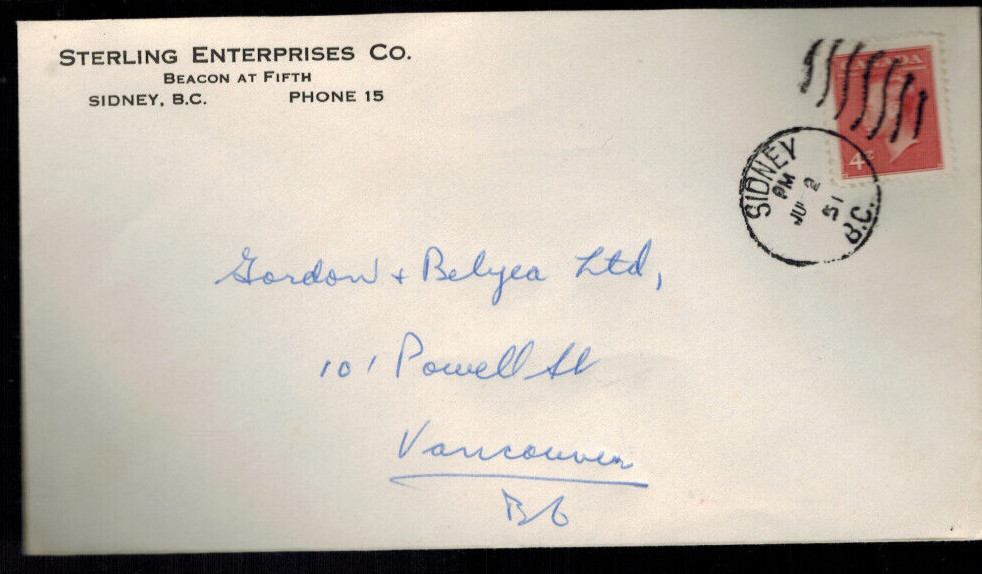 A-1829**Canada 1951 *Sidney*, British Columbia