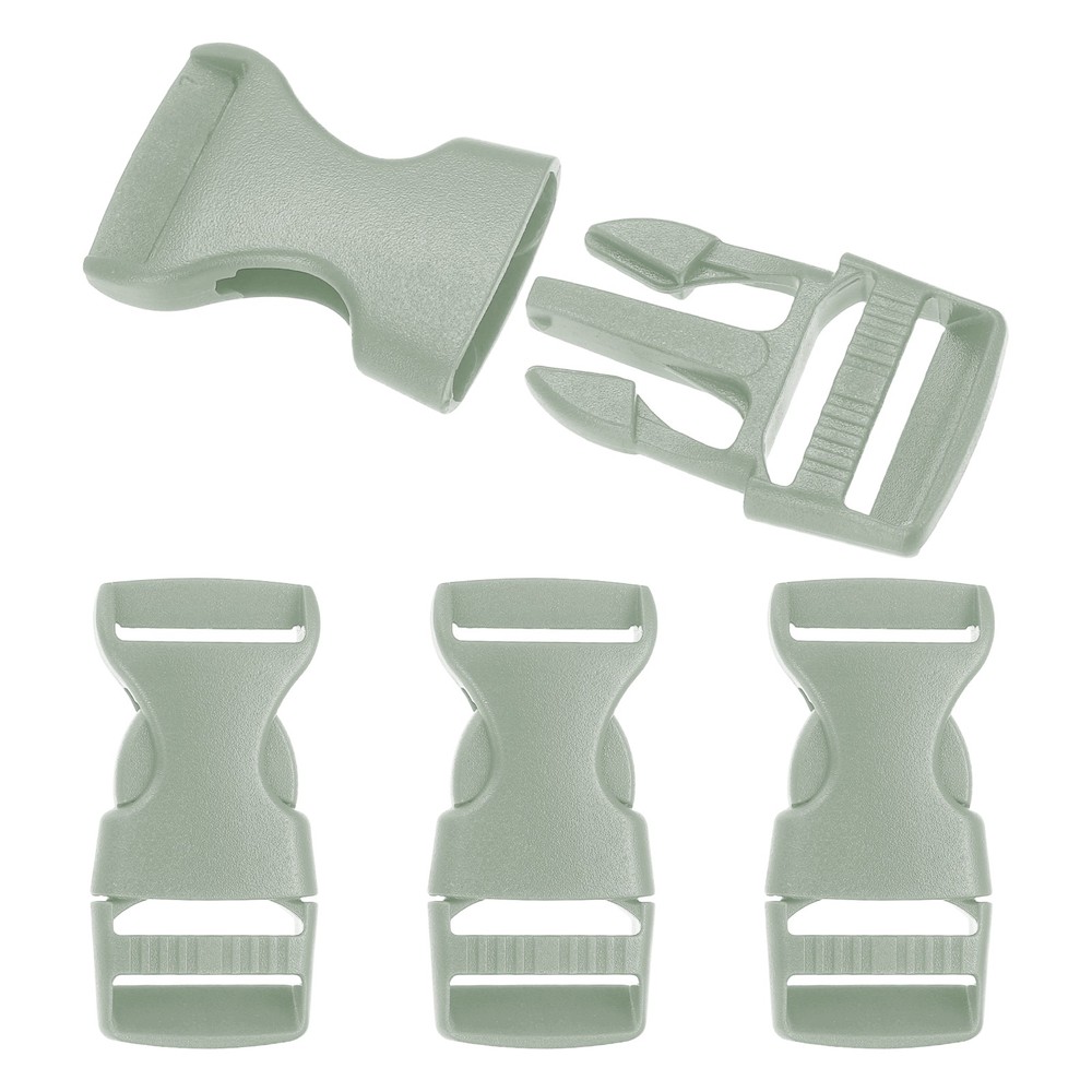 4 Pack Quick Side Release Buckle, 0.8" Plastic Buckle Clip, Bean Green