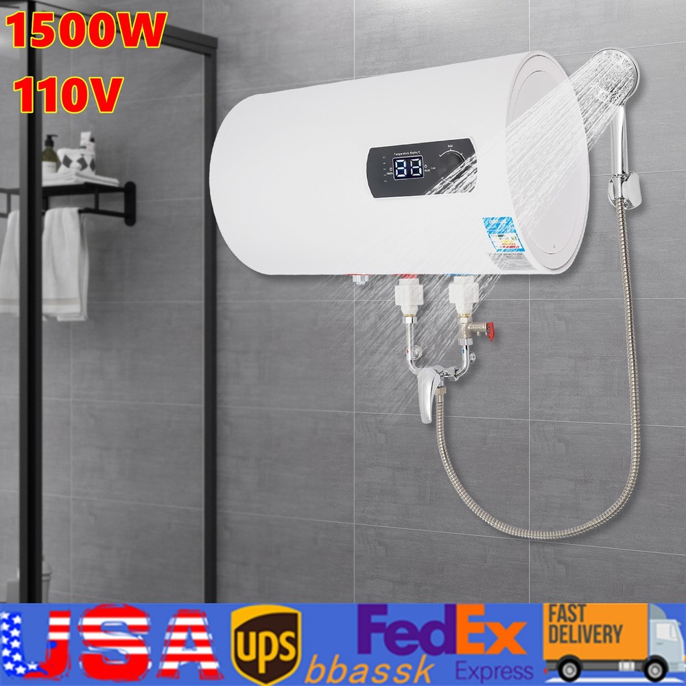Electric Hot Water Heater Wall-Mounted Electric Tank Hot Water Heater 1500W
