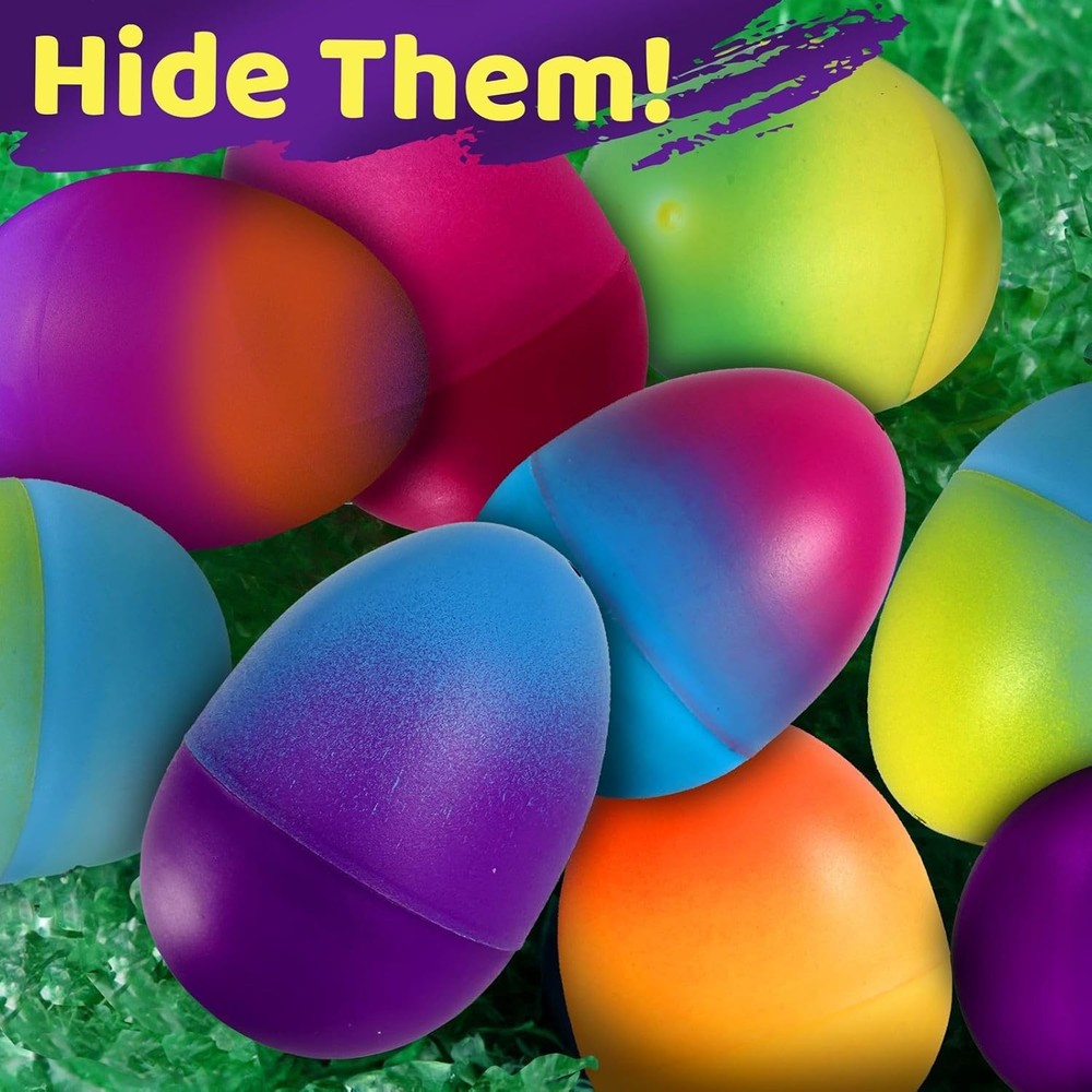 32 Pack Plastic Easter Eggs Empty 3.2” Large Plastic Eggs Fillable For Easter