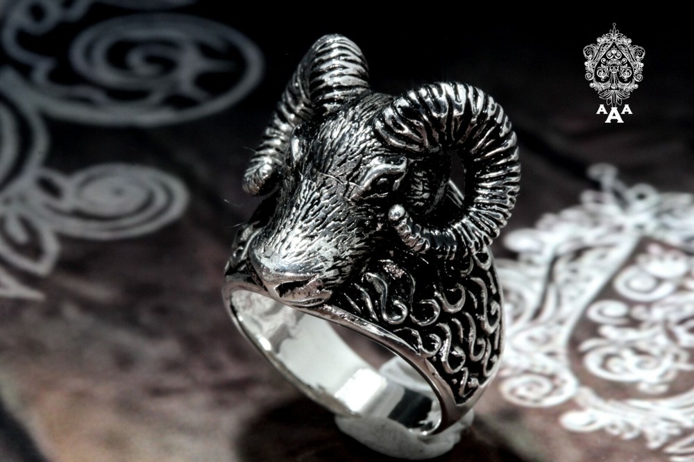 Ram Ring Ram's Head Ring Silver Ram Ring Viking Ram Jewelry 925 Silver