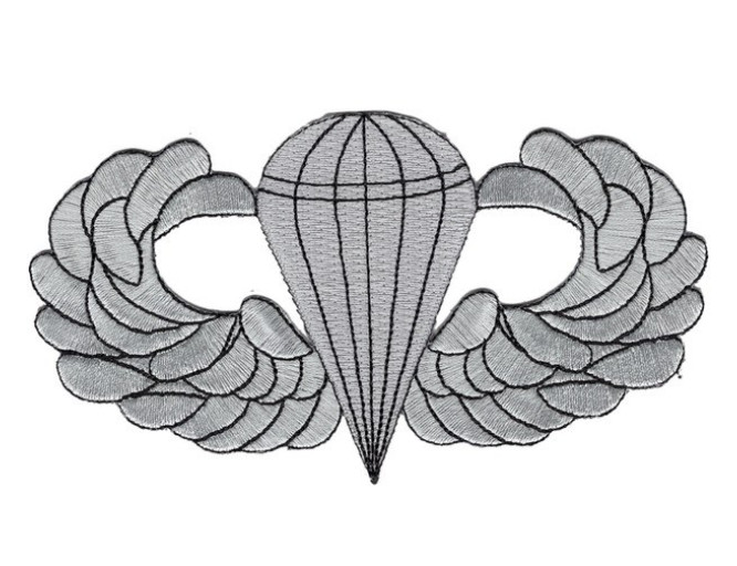 5" ARMY AIRBORNE BASIC JUMP WINGS BADGE EMBROIDERED PATCH