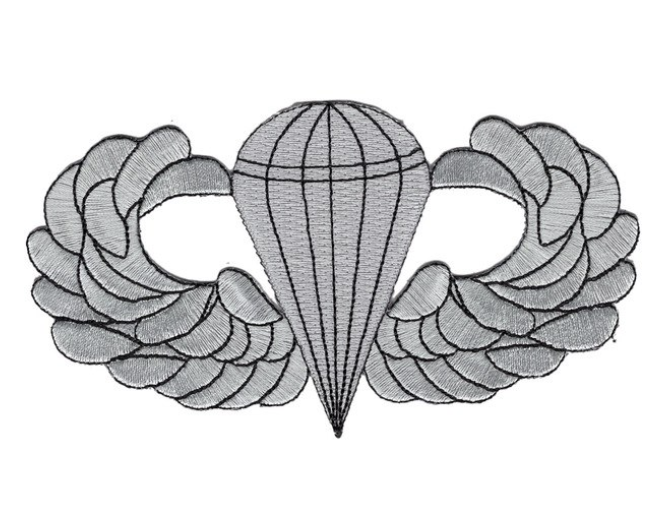 5" ARMY AIRBORNE BASIC JUMP WINGS BADGE EMBROIDERED PATCH