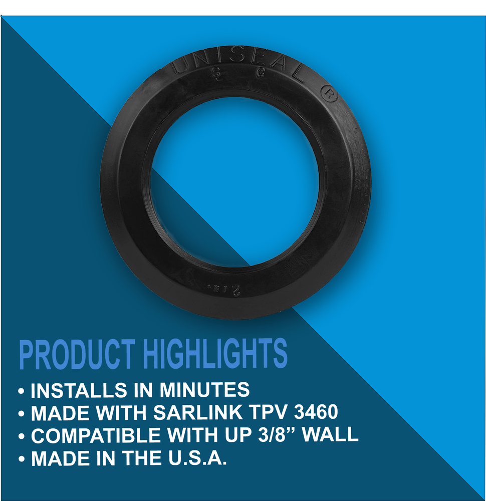 2'' UNISEAL Flexible Tank Adapter (Bulkhead) - 5 Pack