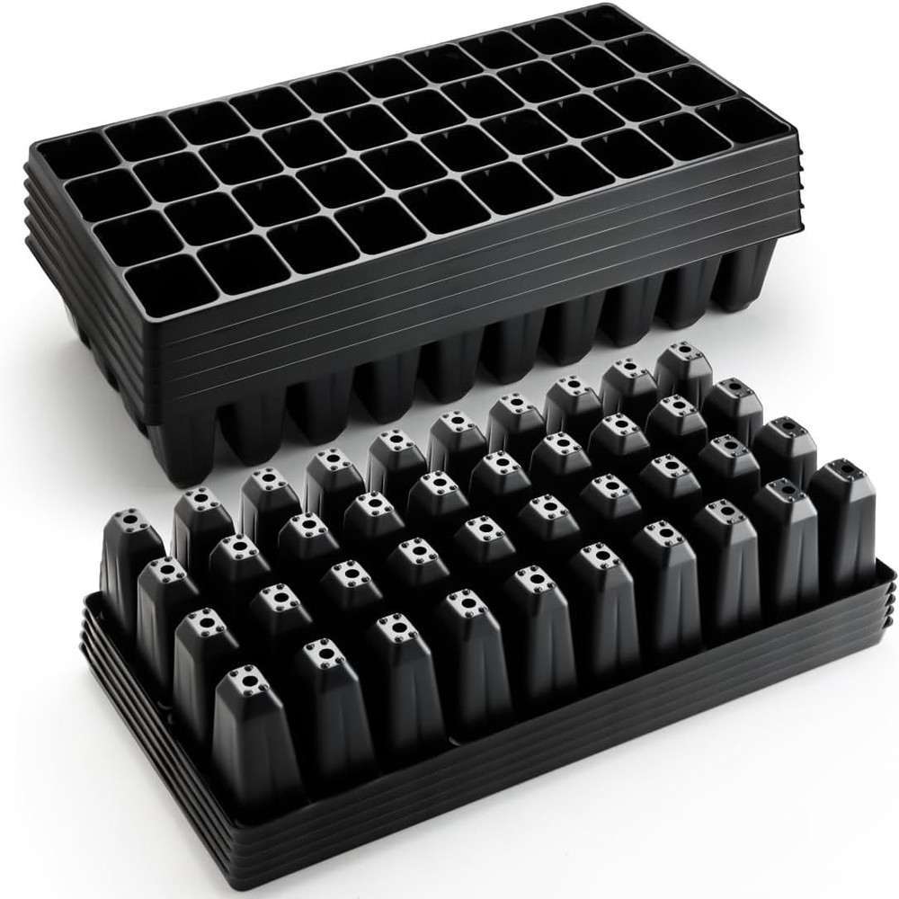10 Pack 40 Cell Seed Starter Trays - Deep 3.9" 20" x 10" / Reusable Plastic